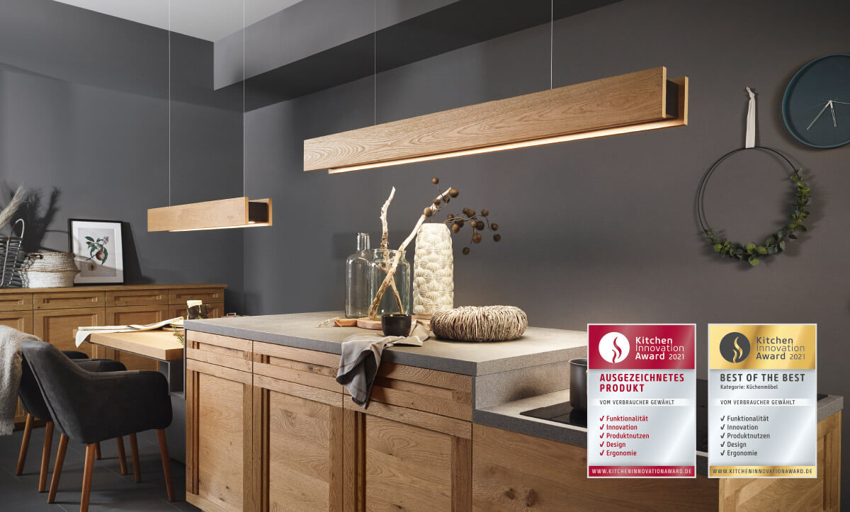 Kuchyňská závěsná svítidla s pečetěmi ocenění Kitchen Innovation Award